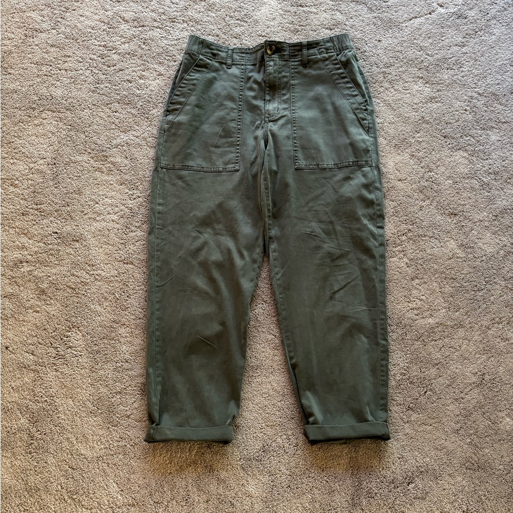 Sonoma Green Cropped Ankle Pants High-Rise